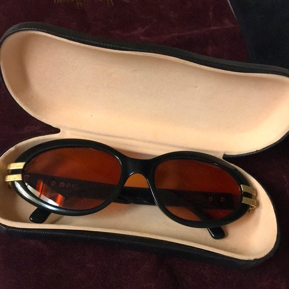 CHRISTIAN DIOR Signature Black and Gold Sunglasses - Picture 1 of 8